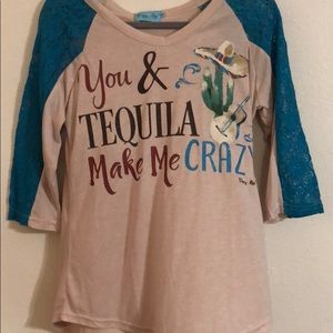 Ladies half sleeve graphic tee